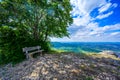 Viewpoint on mountain breitenstein with a great view to Landscape of Swabian Alb, Ochsenwang, Stuttgart, Germany Royalty Free Stock Photo