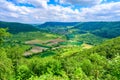Viewpoint on mountain Moerikefels with a great view to Landscape of Swabian Alb, Ochsenwang, Stuttgart, Germany Royalty Free Stock Photo