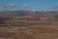 Viewpoint over Lesotho with snowy Maluti Mountains