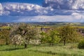 Viewpoint over Ockstadt and the Wetterau in spring Royalty Free Stock Photo