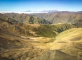 Viewpoint panorama from Atsunta pass top to Khevsureti region in Georgia. Royalty Free Stock Photo