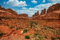 Viewpoint into the Park Avenue Trailhead, a popular filming location. Arches National Park near Moab, Utah, United States Royalty Free Stock Photo