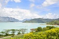 Viewpoint at Ratchaprapha Dam Royalty Free Stock Photo