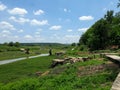 Viewpoint, river and green mountain