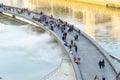 viewpoint from the Salbeko Zubia bridge to the area surrounding the Guggenheim Museum. Royalty Free Stock Photo