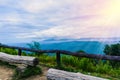 Viewpoint sea of mist, Beautiful mountain view with fog, sunrise scene, Doi Samer Dao