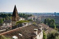 Viewpoint, tower of Church San Stefano, trees, Monselice, Italy Royalty Free Stock Photo