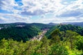 Viewpoint with a view of the Haardtrand and the Limburg monastery ruins.