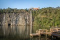 Viewpoint and waterfall at Tangua Park - Curitiba, Brazil Royalty Free Stock Photo