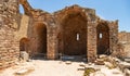 Views of the Acropolis of Lindos and Temple of Athena Lindia near the town of Lindos on the island of Rhodes, Greece Royalty Free Stock Photo