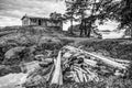 Views of the shores of an island in the Gulf Islands off the shores of Vancouver Island Royalty Free Stock Photo