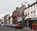 Views along Main Street in Cockermouth, Cumbria in the UK