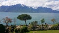 Views of the Alps, Lake Geneva, Montreux, Switzerland Switzerland Royalty Free Stock Photo