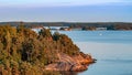 Views of the Baltic scher from the upper deck of the ferry, at sunset, warm August evening Royalty Free Stock Photo