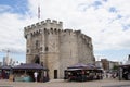 Views of the Bargate in Southampton with market stalls in Hampshire, UK