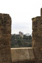 Views of Belmonte town and windmills from the walkway of the Castle