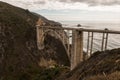 Views of the Bixby Creek Bridge at sunset in Big Sur, California, USA. Royalty Free Stock Photo