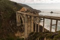 Views of the Bixby Creek Bridge at sunset in Big Sur, California, USA. Royalty Free Stock Photo