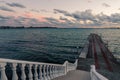 Views of the black sea and pier Royalty Free Stock Photo
