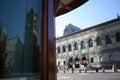 View of Boston Public Library and Old South Church Royalty Free Stock Photo