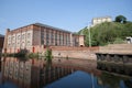 Views of buildings alongside Nottingham Canal including the Castle in the UK Royalty Free Stock Photo