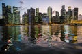 Views of business district Marina Bay at eveningÃÅ½ Royalty Free Stock Photo