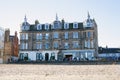 Views of cafes and restaurants on the Promenade at Portobello Beach in Edinburgh, Scotland in the UK