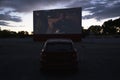 Views in car watch movie Star Drive In Movie Theater, Montrose, Colorado, USA Royalty Free Stock Photo