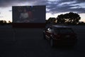 Views in car watch movie Star Drive In Movie Theater, Montrose, Colorado, USA Royalty Free Stock Photo