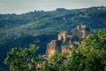 Views of the Castelnaud castle in the Dordogne valley . France