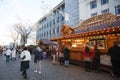 Views of a Christmas Market on Fargate in Sheffield in the UK Royalty Free Stock Photo