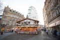 Views of a Christmas Market on Fargate in Sheffield in the UK Royalty Free Stock Photo