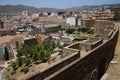 Views of the city of Malaga and walls of the Alcazaba