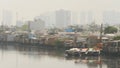 Views of the city`s slums from the river Royalty Free Stock Photo