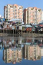 Views of the city's Slums from the river Royalty Free Stock Photo