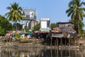 Views of the city from the Saigon River. Royalty Free Stock Photo