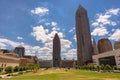 Views on Cleveland Downtown from Erieview Plaza in morning time, Cleveland, OH