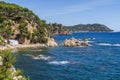 Views of the coast in `del Crit` cove Beach in Calella de Palafrugell.