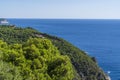 Views of the coast from the viewpoint of `Divina Pastora` in Llafranc. Royalty Free Stock Photo