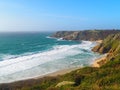 The cliffs near Porthcurno in Cornwall, Great Britain