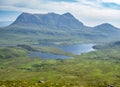 Views of Cul Mor peak from Stac Pollaidh, Scotland Royalty Free Stock Photo