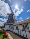 views of danish windmill in elk horn usa Royalty Free Stock Photo