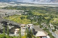 Views of Diskit gompa and Nubra valley fields from above, Ladakh, India