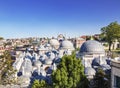 Views of the dome of the mosque of Sulaymaniyah and the rooftops of Istanbul