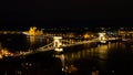 Views of the European city of Budapest,illuminated at night