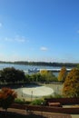 View of the Ohio River at Evansville, Indiana in Fall Royalty Free Stock Photo