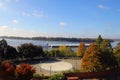 View of the Ohio River at Evansville, Indiana in Fall Royalty Free Stock Photo