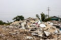 Views of fragments of broken concrete and tile shards that have been demolished Royalty Free Stock Photo