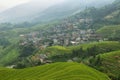 Views of green Longji terraced fields and Pingan village