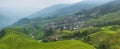 Views of green Longji terraced fields and Pingan village